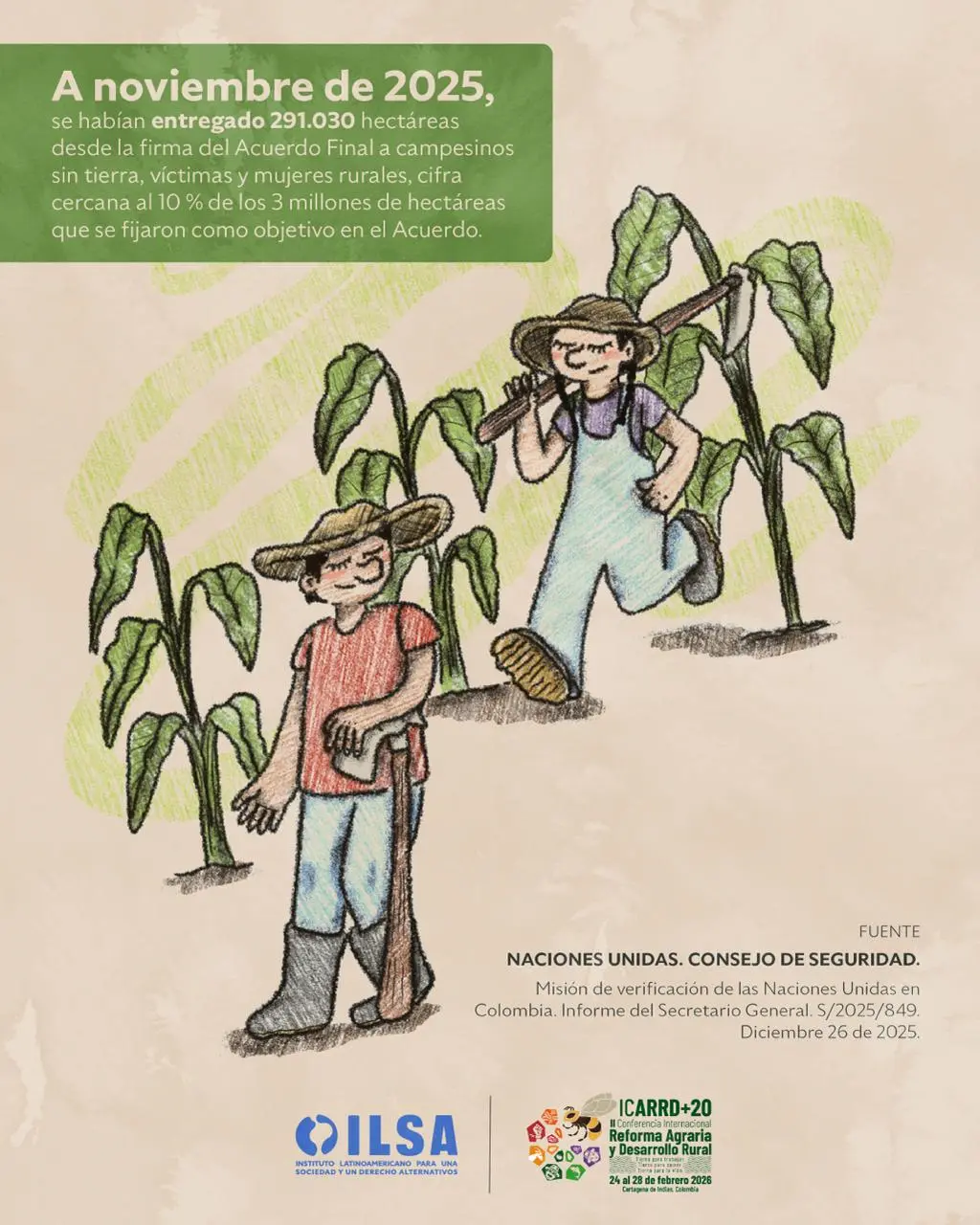 Publicación de difusión del conversatorio ICARRD+20 en redes sociales de ILSA — Imagen 1